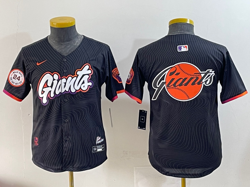 Youth 2025 MLB San Francisco Giants blank black jersey style 10